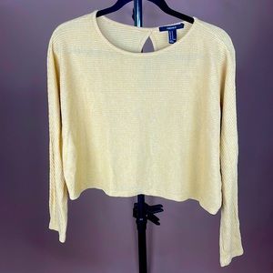 Yellow swoop neck light sweater Medium